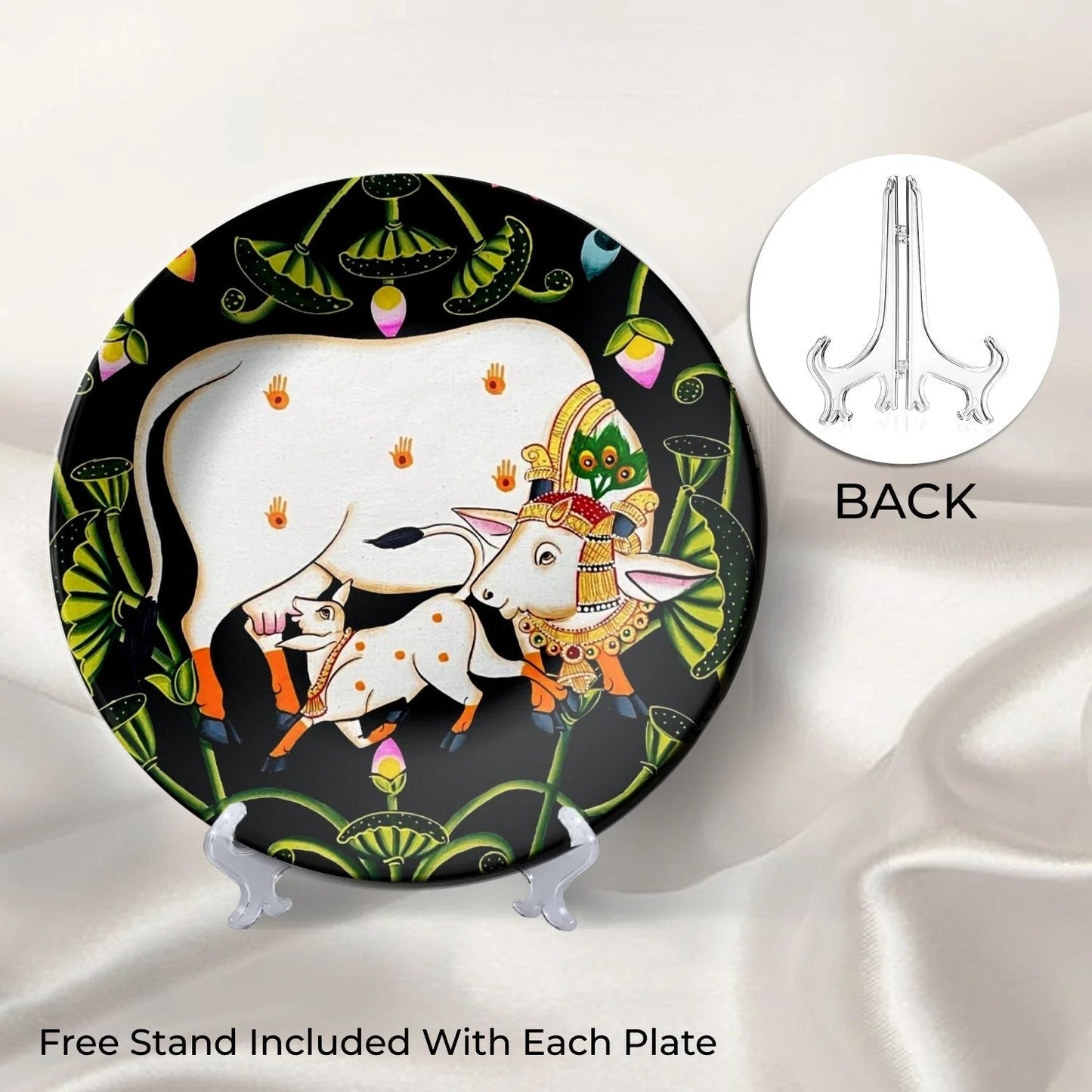 Cow and Calf Pichwai Wall Plate Décor - India Series