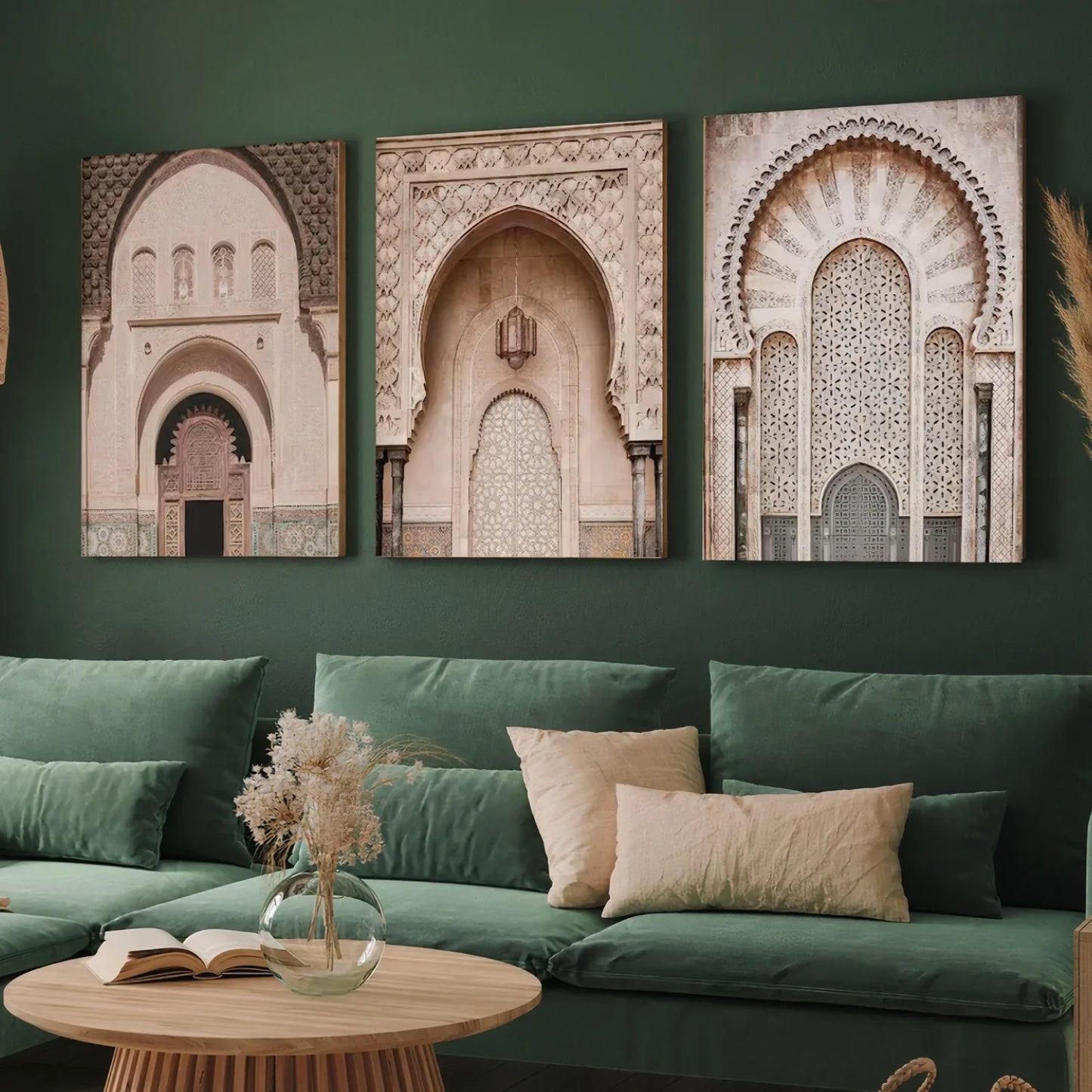 Bohemian Wood Print , Wall Art, Set of 3 - Morocco Series