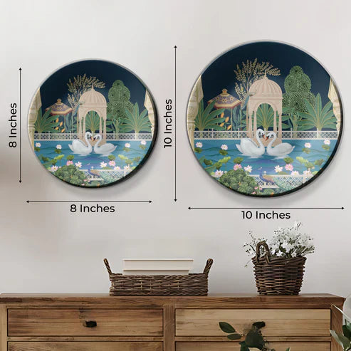 Swan Couple Ceramic Wall Plate Home Décor - India Series