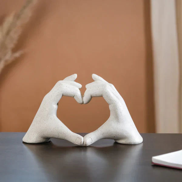 Heart Hands Sculpture - WHITE