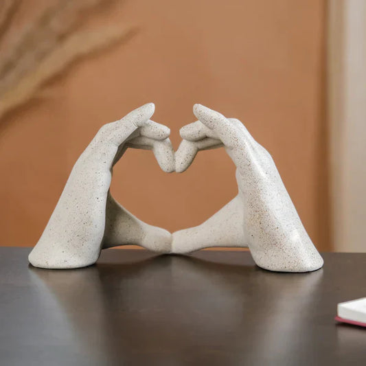 Heart Hands Sculpture - WHITE