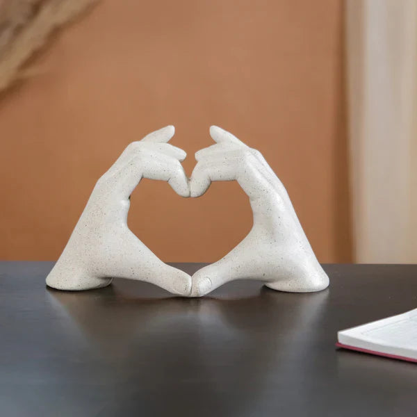 Heart Hands Sculpture - WHITE